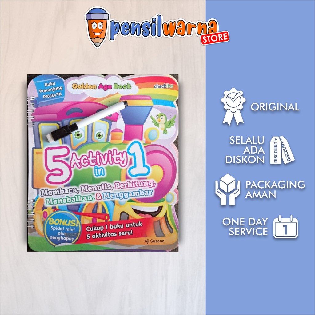 

BUKU WIPE & CLEAN TULIS HAPUS (bonus spidol) : 5 ACTIVITY IN 1 BACA TULIS HITUNG GAMBAR