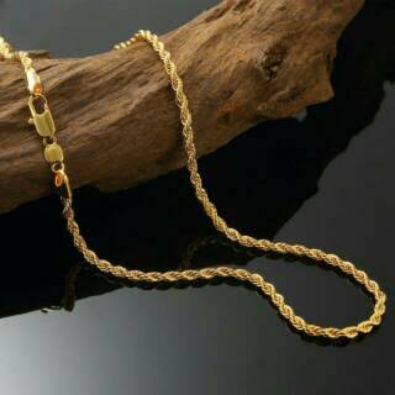 Kalung Tambang Korea emas putih 750