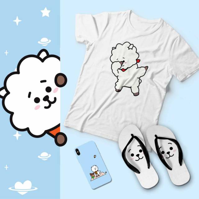 Bt 21 gift set kaos dan sandal tata chimmy cooky van mang rj shooky koya