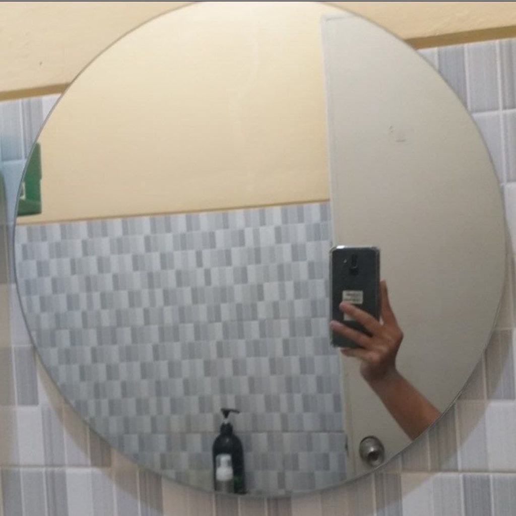 Cermin Dinding Aesthetic Bulat Cermin Tempel Cermin Rias Cermin Gantung Cermin Bundar Cermin Lingkar Cermin Wastafel Cermin Kamar Mandi Kaca Rias Kaca Maku Up Kaca Bening Diameter 30cm-2