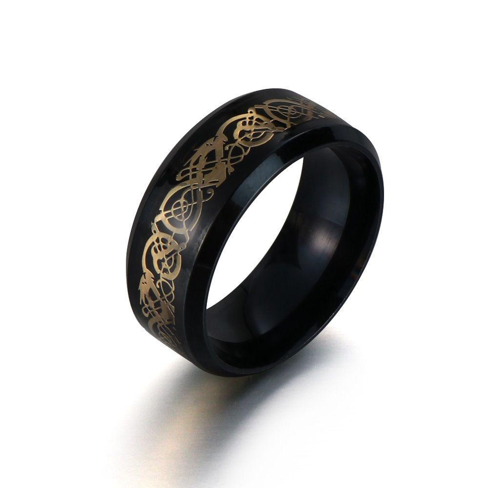 Cincin Pria Nanas New Anti Karat Naga Celtic Hitam