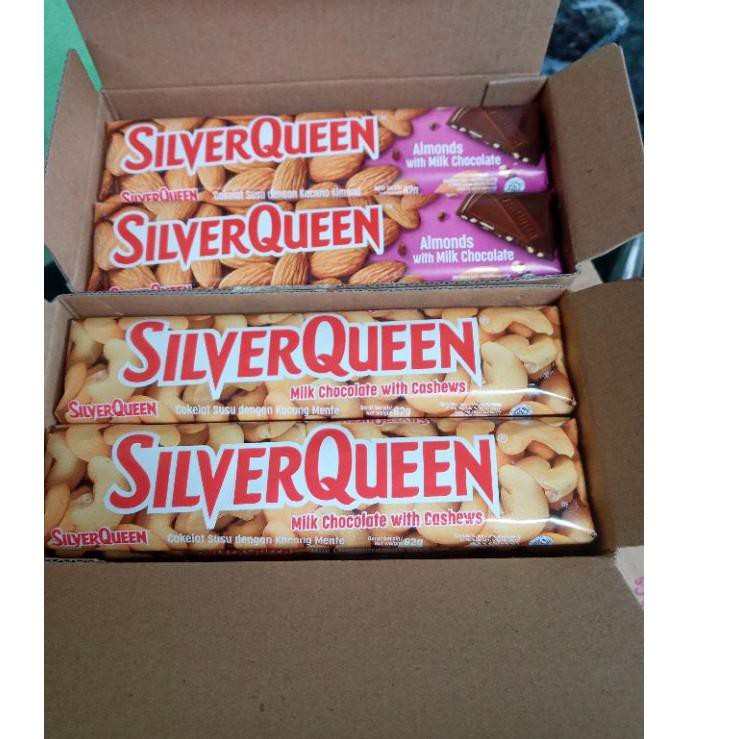 

Ready Stock 7BLZL SILVERQUEEN ISI 6 X 62gr 65gr - COKELAT SILVER QUEEN 65 gram CASHEW ALMOND FRUIT W