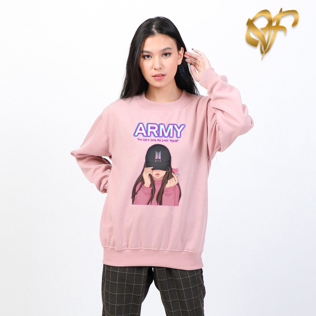 Sweater BTS Army Aesthetic Korean Style | Sweter BT21 BTS Pria &amp; Wanita | Dhea Fashion