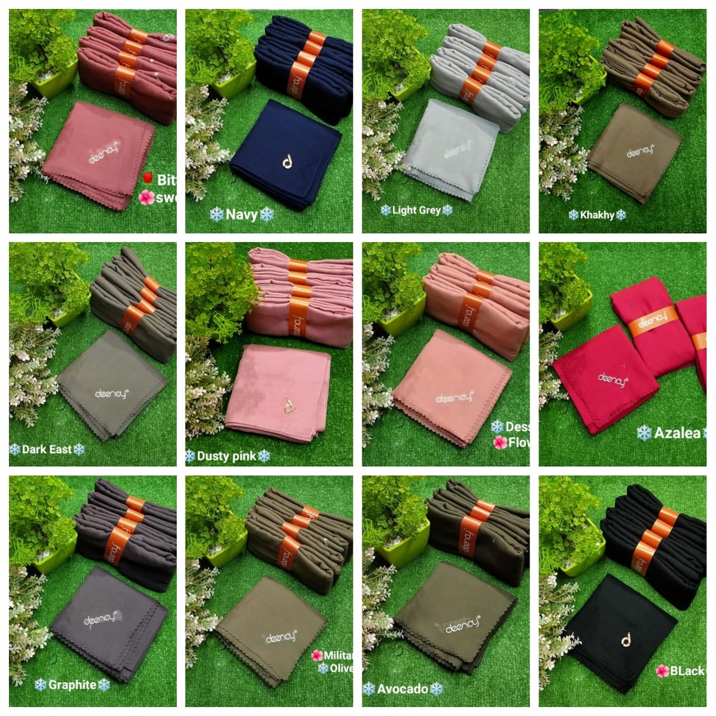 Hijab Segi Empat Deenay Polos Liza Plain Series Voal Ultrafine Sewing Plat Besi jahit tepi border