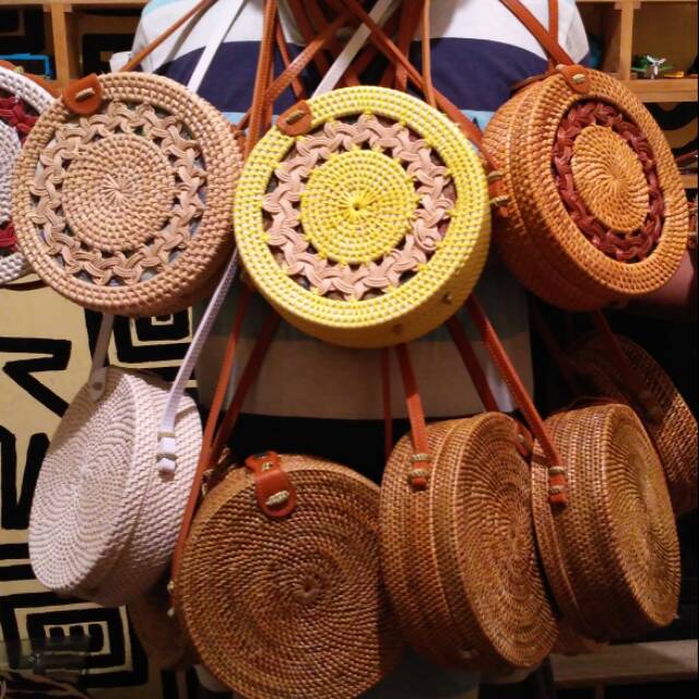 TAS KETAK RAJUT ROTAN TAS ROTAN MURAH TAS BALI TAS LOMBOK UKURAN 20CM