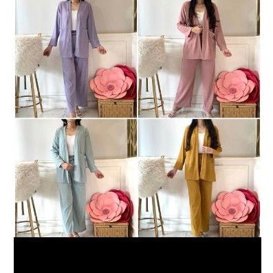 Setelan Celana cardigan Outer rajut By Uniqlo
