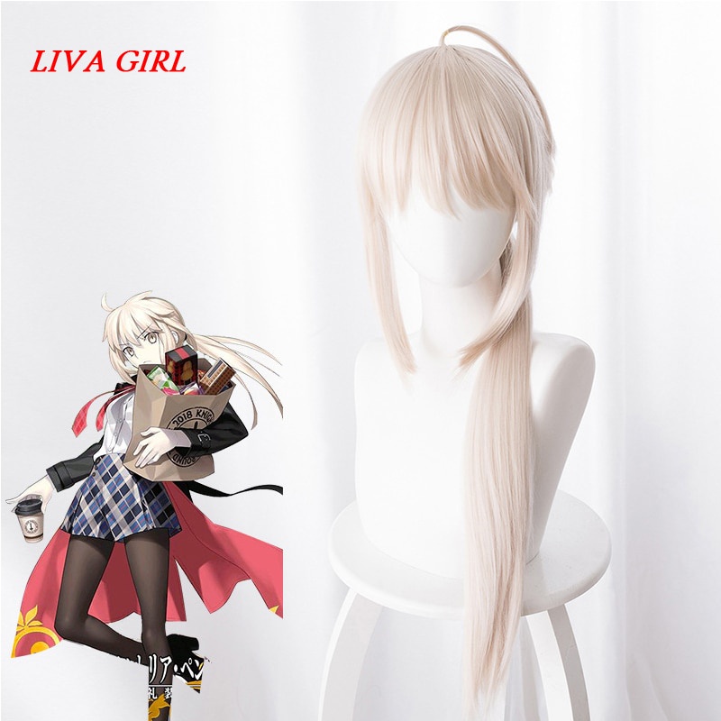 PREORDER Fate/Grand Order Okita Souji Cosplay Wig for Women 70cm Long Straight Heat Resistant Synthe