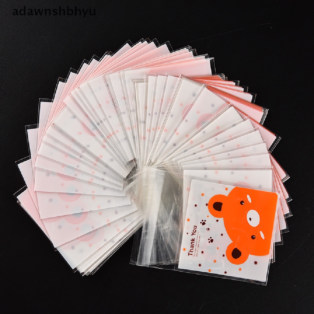 Adawnshbhyu 100pcs Beruang pic. Self Adhesive Cookie Candy Package Gift Bags Cellophane Pernikahan Ulang Tahun