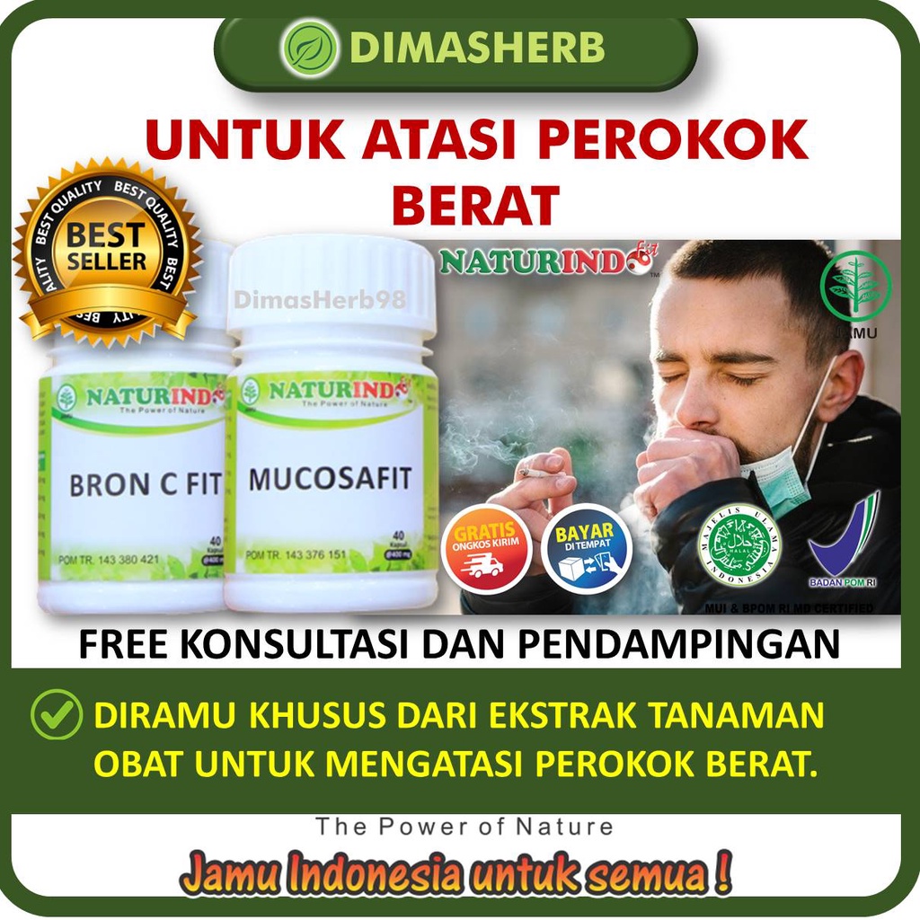 Obat Sesak Nafas Berdahak Batuk Kering Berlendir Alergi Dingin Debu Sinusitis Rhinitis Amandel Menaun Obat Asma Obat TBC Bronkitis Obat Jamu Herbal BPOM HALAL MUI Gangguan Pernafasan Alergi Debu Obat Gurah Paru Paru Herbal BRON C FIT NATURINDO YOGYAKARTA-U PEROKOK BERAT