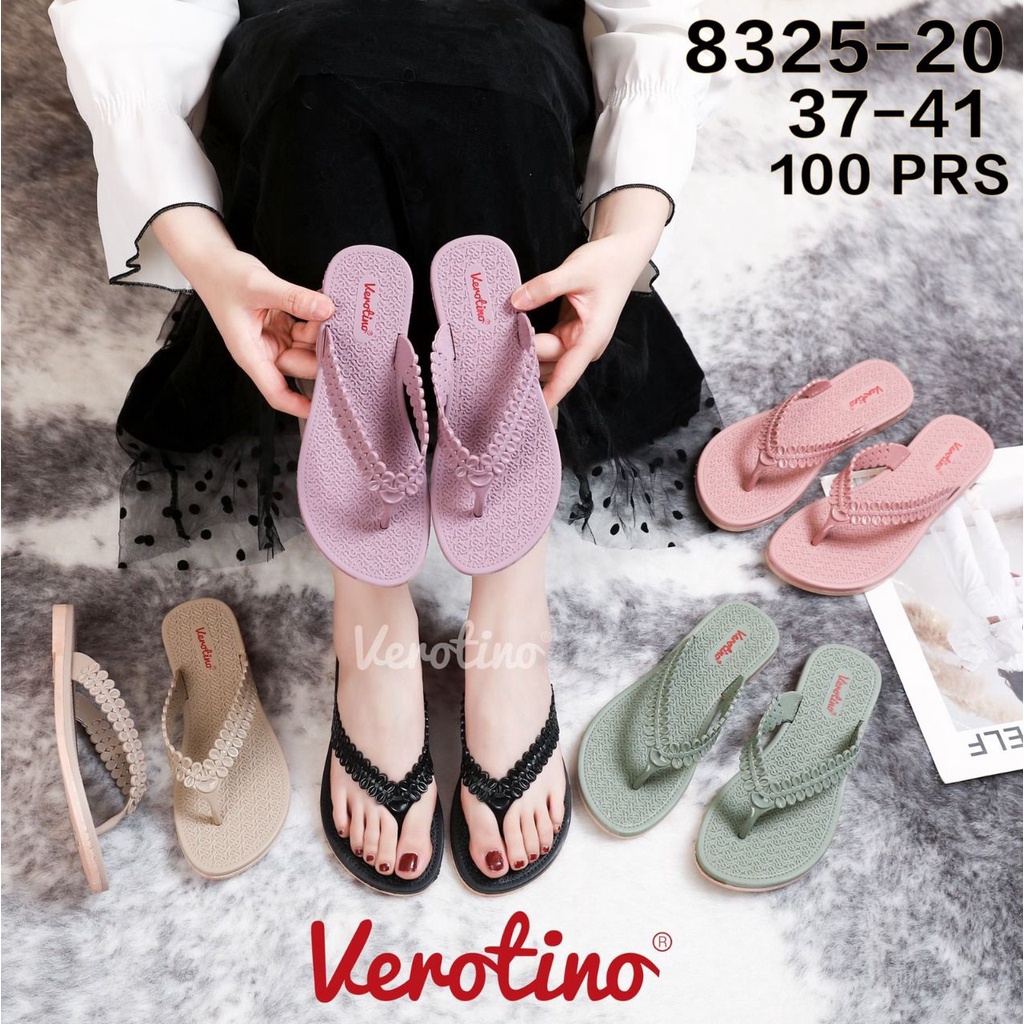 Sendal Jepit Wanita Motif Pita Tapak Bermotif Sandal Kece Verotino 8325-20