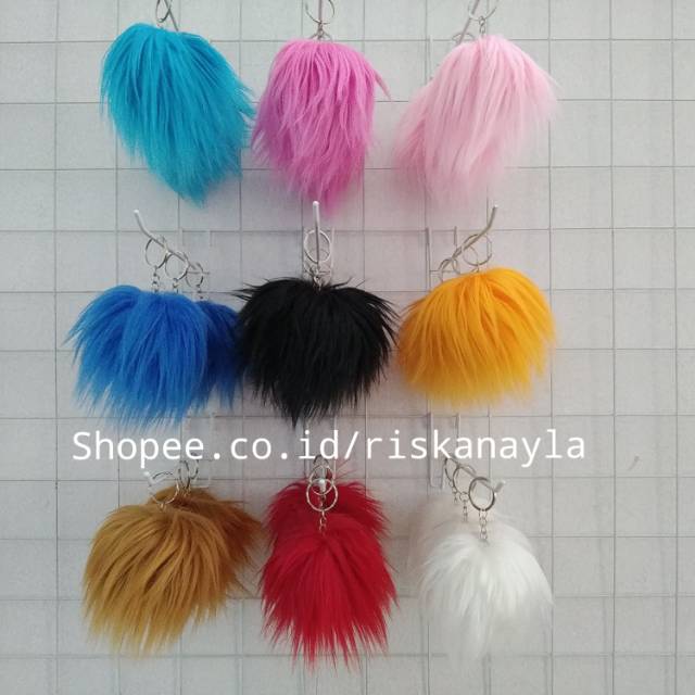 GANTUNGAN TAS / KUNCI POMPOM BULU KOREA