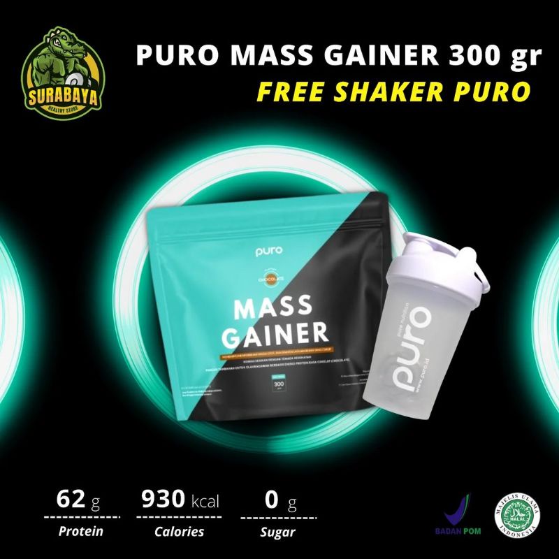 Puro Mass Gainer 300 900 Gram Protein Weight Gain Penambah Berat Badan Fitness Gym Bulking Not Evolene Evomass BXN Xfreme