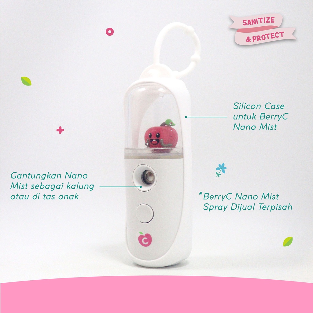 BerryC Silicon Case Untuk Proteksi Sanitizer Gantung Jadi Kalung Bahan Silicone Silikon karet pelindung nano face mist sprayer spray kalung bandul kuat aman multipurpose protector proteksi murah kuat lentur