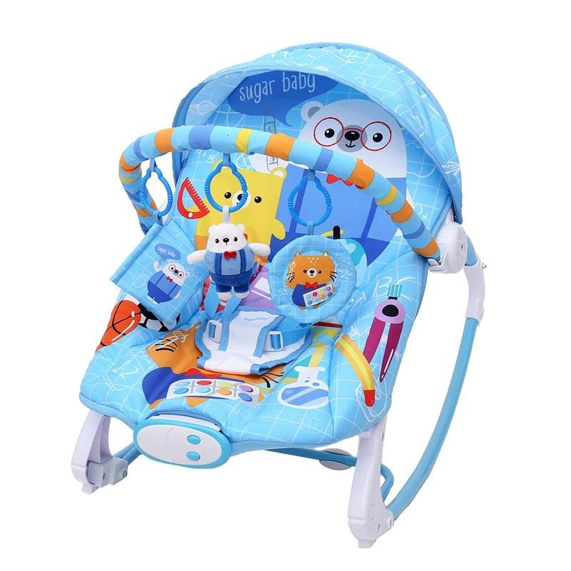 Sewa Bouncer Bayi Premium 10 in 1 Warna Biru untuk Newborn Hingga 20 Kg dengan Durasi 1 Bulan