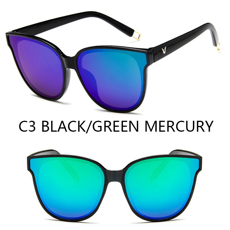 (YUZHU) Kacamata Hitam Ready Sotck Korean Cat Eye Sunglasses Women Anti-UV400 Sun Glasses