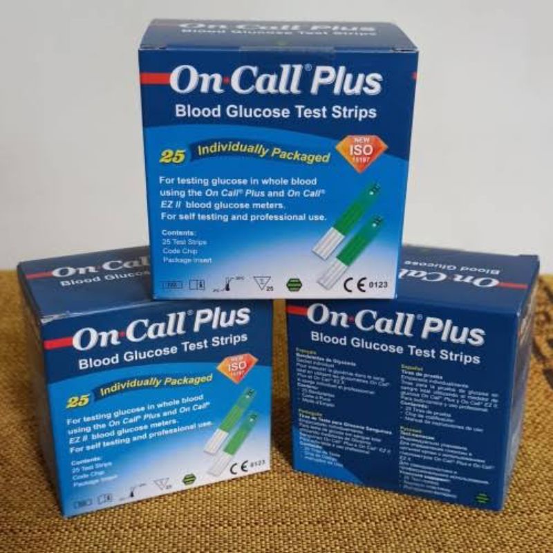 Original STRIP CEK GULA ON CALL PLUS STIK ALAT CEK GULA DARAH Exp Baru