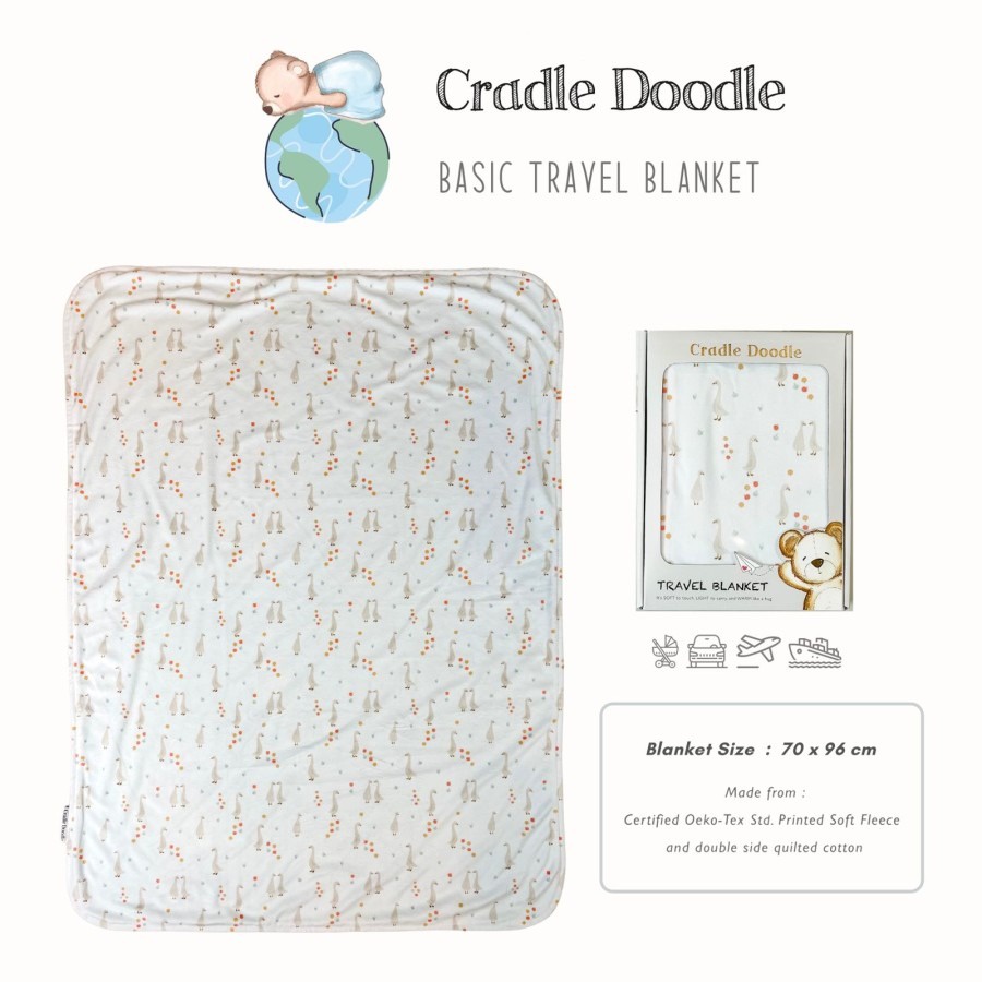 Cradle Doodle - Travel Fleece Blanket Fruity Goose