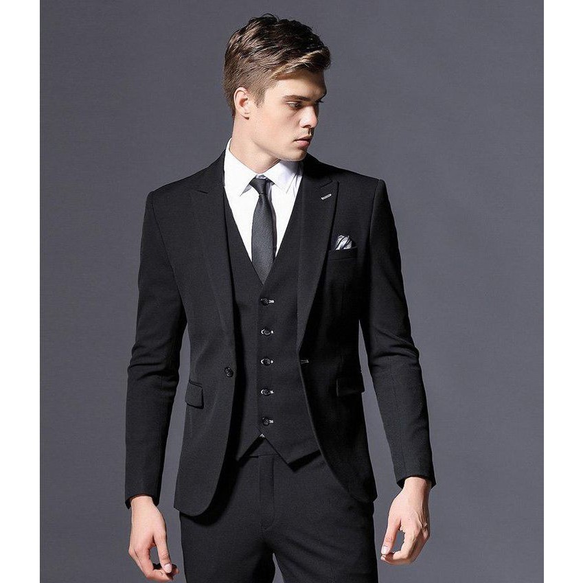 SETELAN JAS RESMI KANTOR PRIA NEW SUPER SLIM FIT  5IN1 - EXCLUSIVE BLACK SUIT HIGH TWIST ORIGINAL