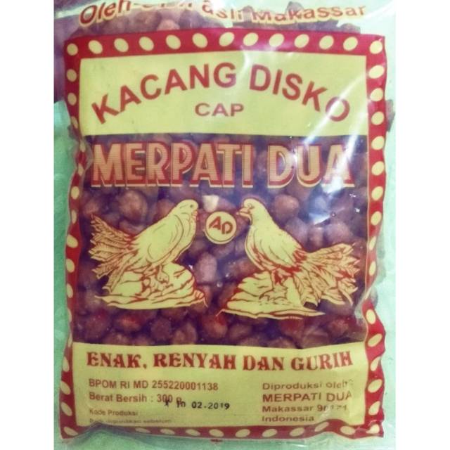 Kacang Disko Cap Merpati Dua 300 500 gr Disco Oleh Oleh Khas Makassar