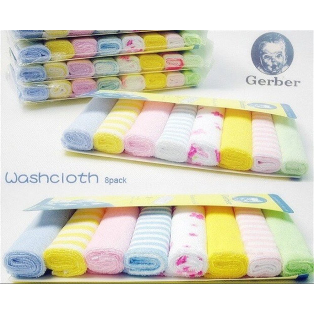 Gerber Baby Cotton Washcloth Sapu Tangan Bayi - 8 Pcs