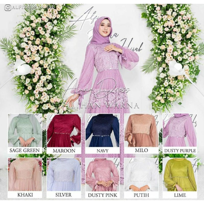 Alluna Dress By Alfizahrahijab - dress pesta - dress wisuda - gaun lamaran