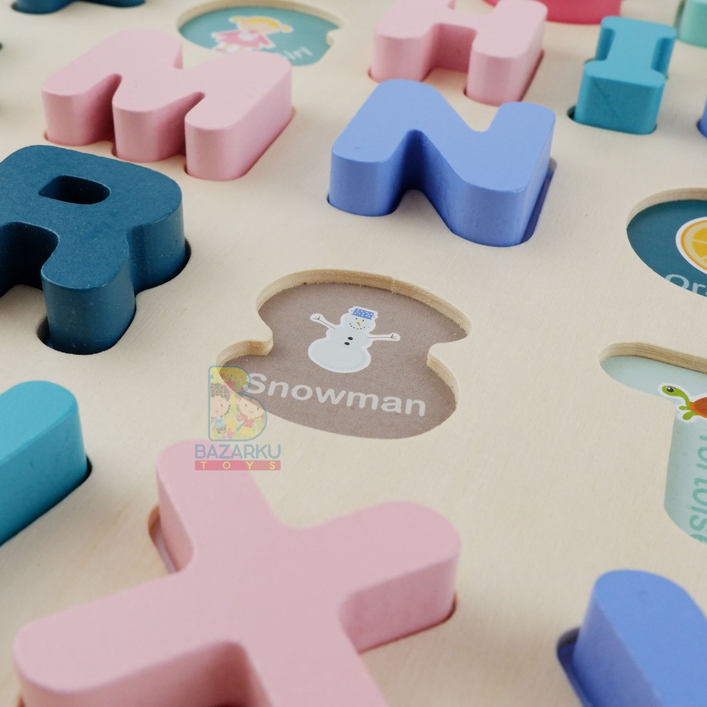 Ohye Chunky Puzzle Pastel Wooden Puzzle Anak Puzzle Kayu Jigsaw Puzzle 3D Mainan Edukasi 162-29