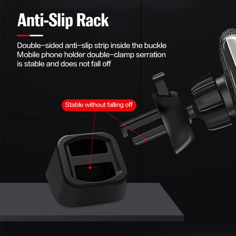 Bracket Dudukan Handphone GPS Universal Dengan Wireless Charger Untuk Kisi Ac Mobil