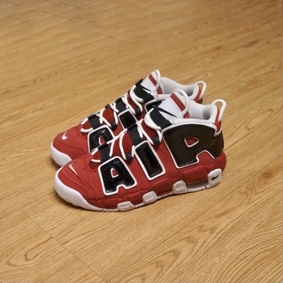 nike air uptempo red black white