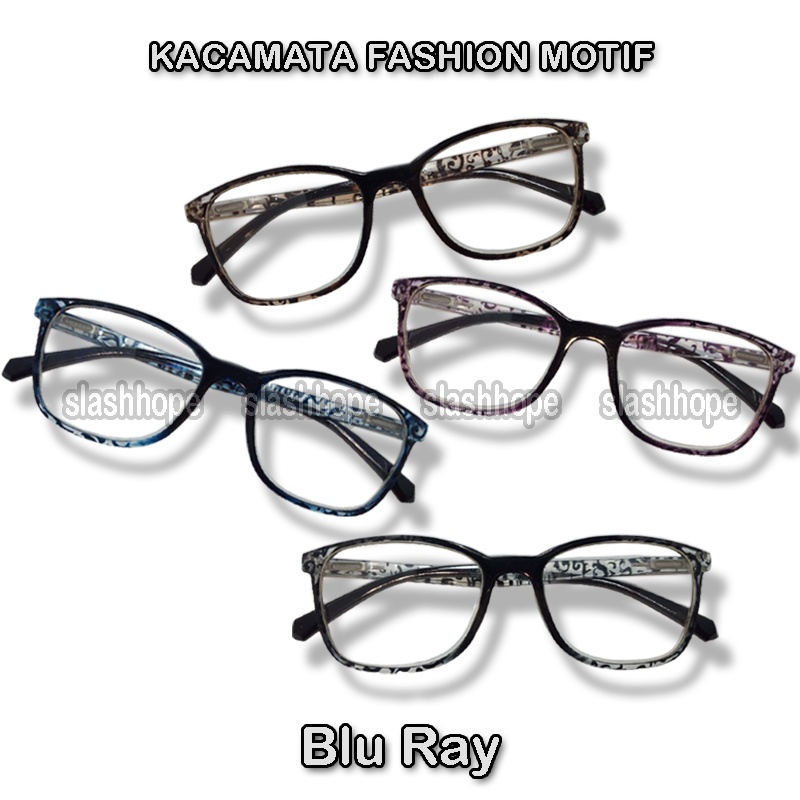 Kacamata Fashion Anti Radiasi Blueray Komputer Hp untuk Wanita dan Pria Kacamata Batik / Loreng Kaca
