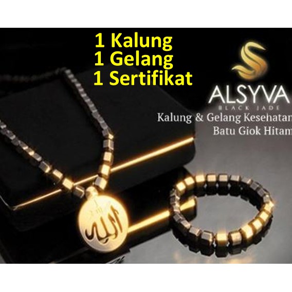 TERLARIS       Paket Hemat Alsyva Black Jade Original ( Kalung dan Gelang Alsyva)        stok