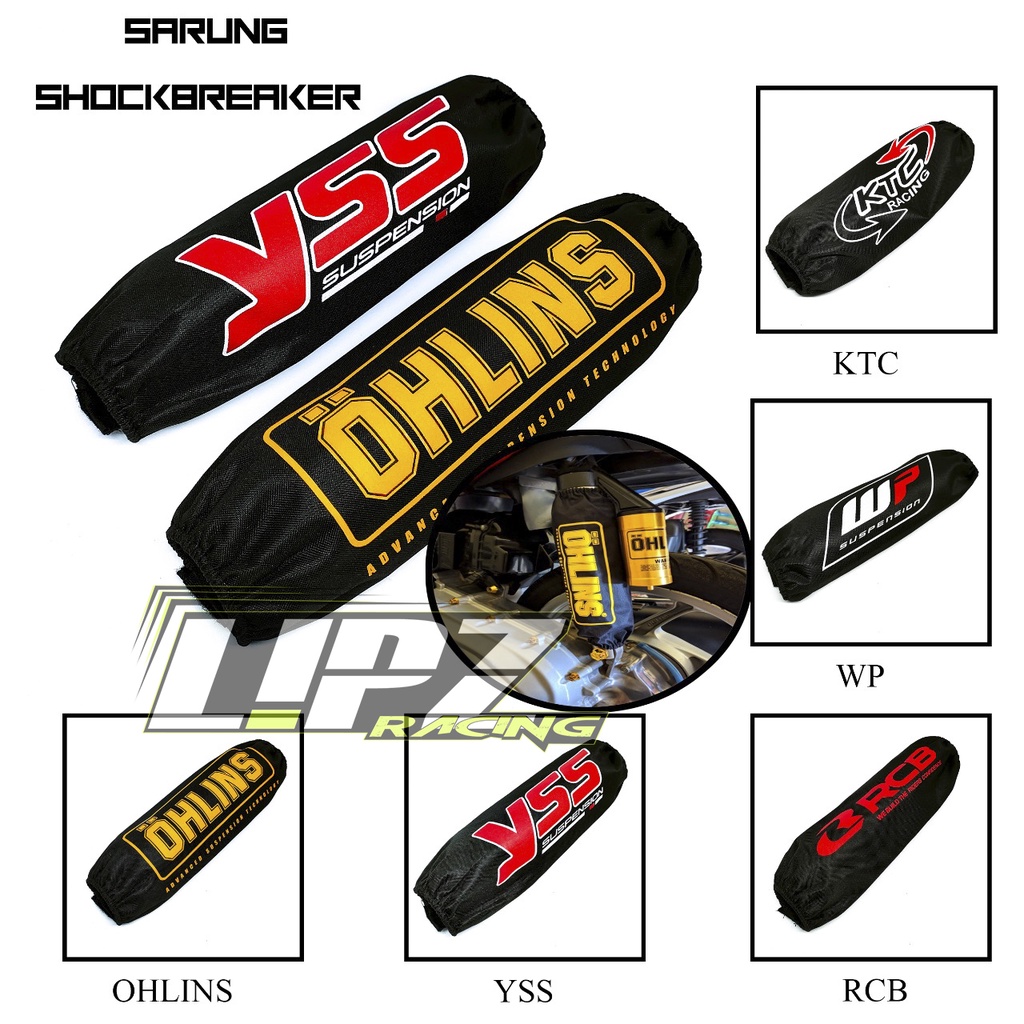 SARUNG SHOCK BREKER COVER  SHOCKBREAKER COVER SHOCK BELAKANG MOTOR UNIVERSAL BAHAN PERASUT PREMIUM WATER PROOF KARET KUALITAS ANTI KENDOR