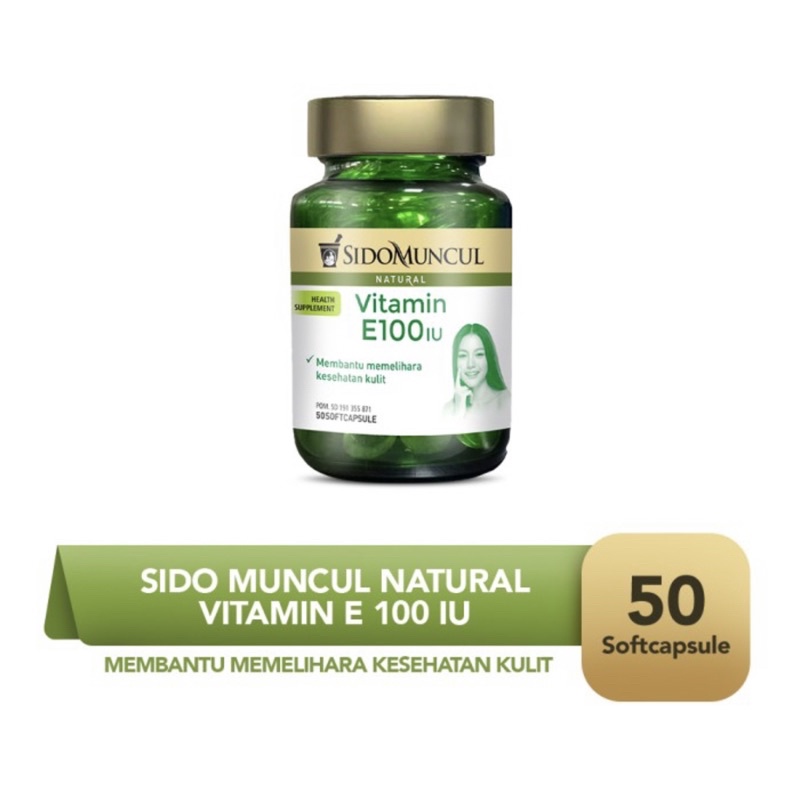 Sidomuncul vitamin E 100 IU 50 kapsul ( menjaga kulit tetap sehat )