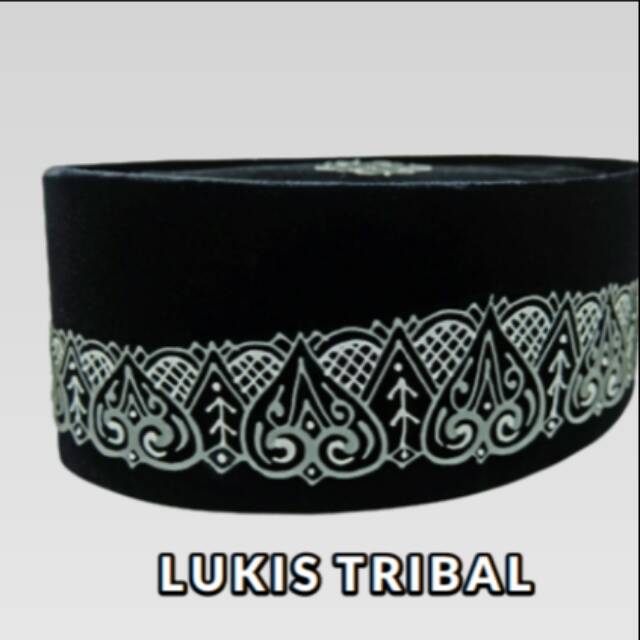 TERBARU PECI SONGKOK KOPYAH HITAM MOTIF TRIBAL