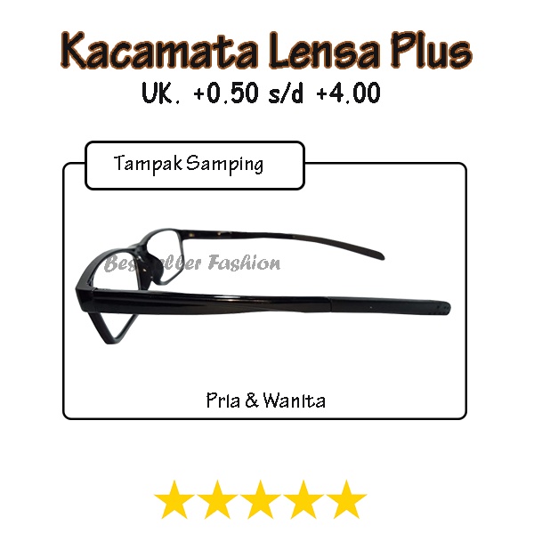 TERBARU !! KACAMATA BACA PLUS TERSEDIA UKURAN +0.50 SAMPAI +4.00 RABUN DEKAT PENYANGGA TELINGA KARET UNTUK PRIA DAN WANITA BINGKAI HITAM KEKINIAN NOCASE