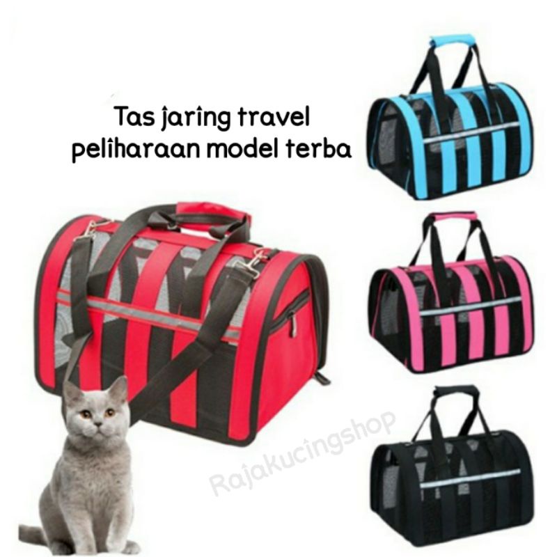 Tas jaring travel anjing kucing model terba