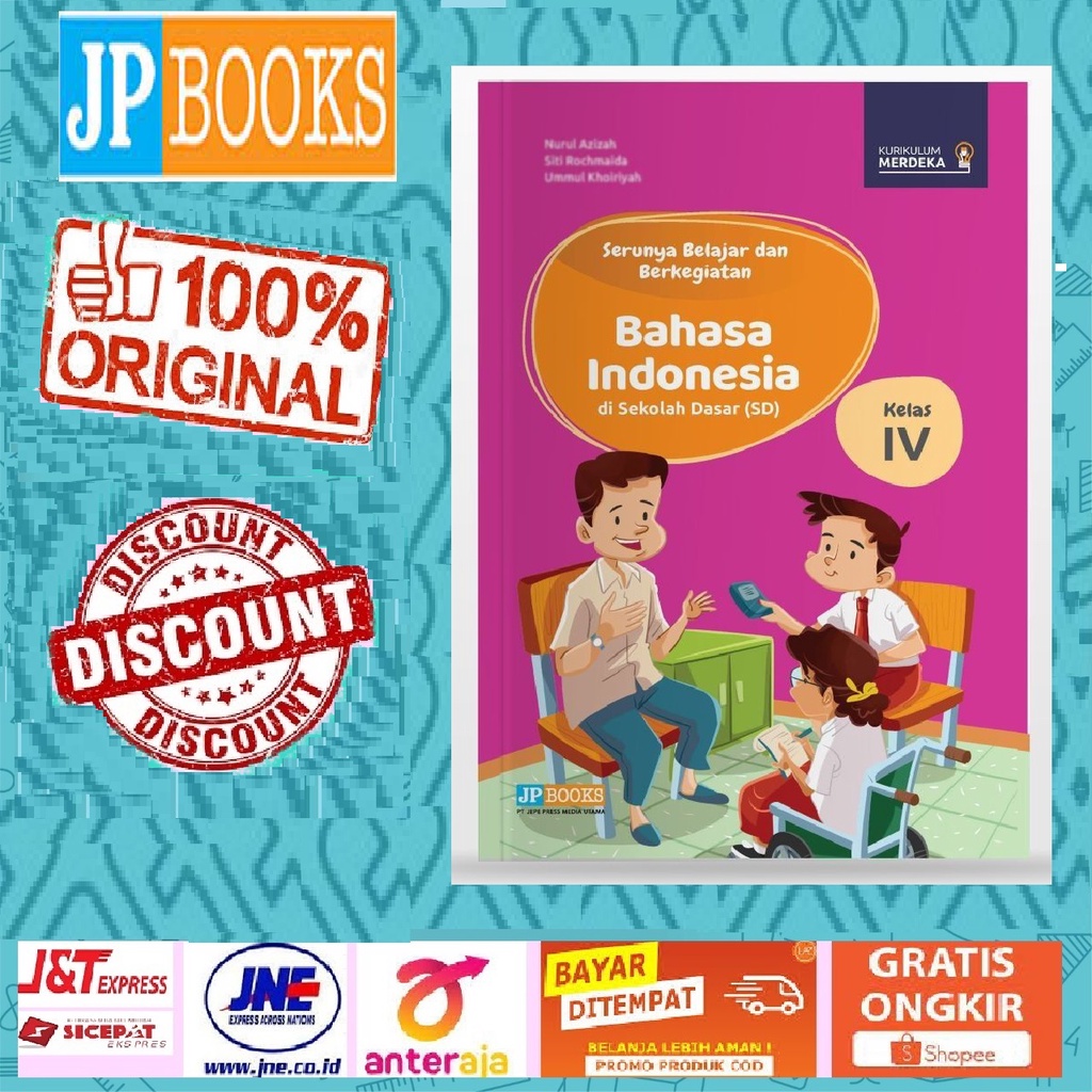 Buku Kurikulum Merdeka Bahasa Indonesia SD Kelas 4 - Jp Books (Buku Pendamping)