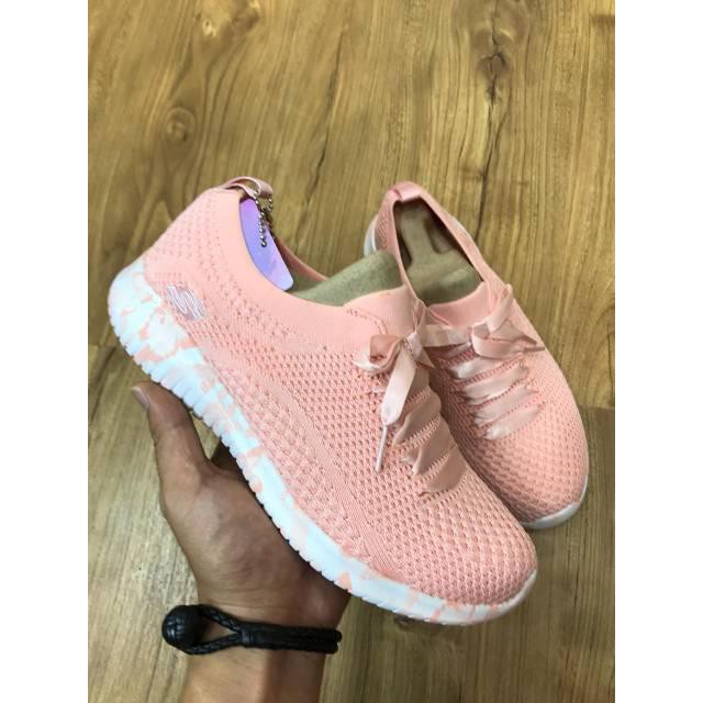 Sepatu Skechers Sketcher Skecher Wanita Elit Flek Buterfly + Lengkap Box