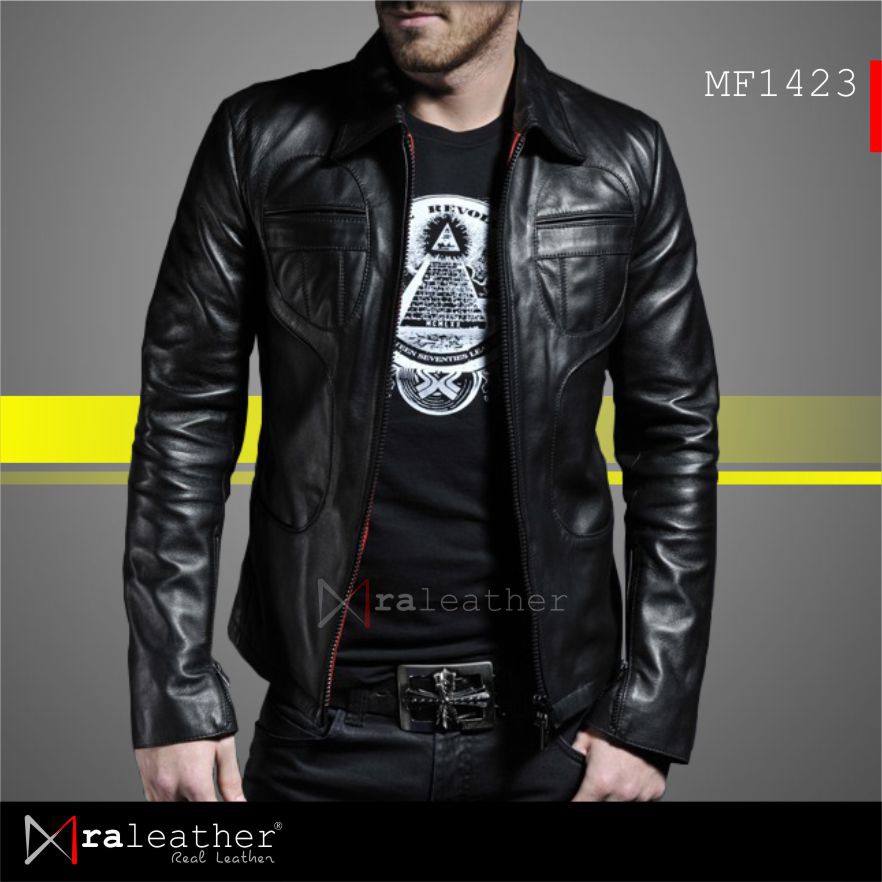 Jaket Kulit Pria - 100% Kulit Domba Asli Garut RA Leather Original - MF1423