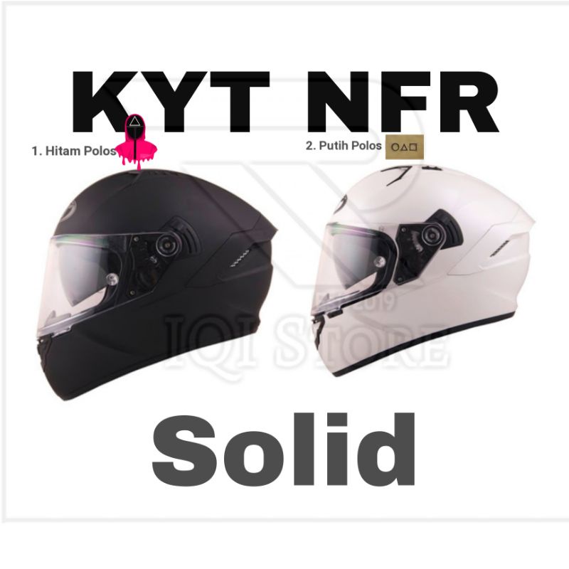 KYT NFR Solid Black & White