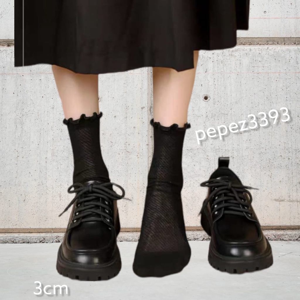 SEPATU WANITA  SEKOLAH REMAJA / DEWASA '' JEVILE '' SEPATU DOCMART OXFORD BLACK DOF PREMIUM S09 D