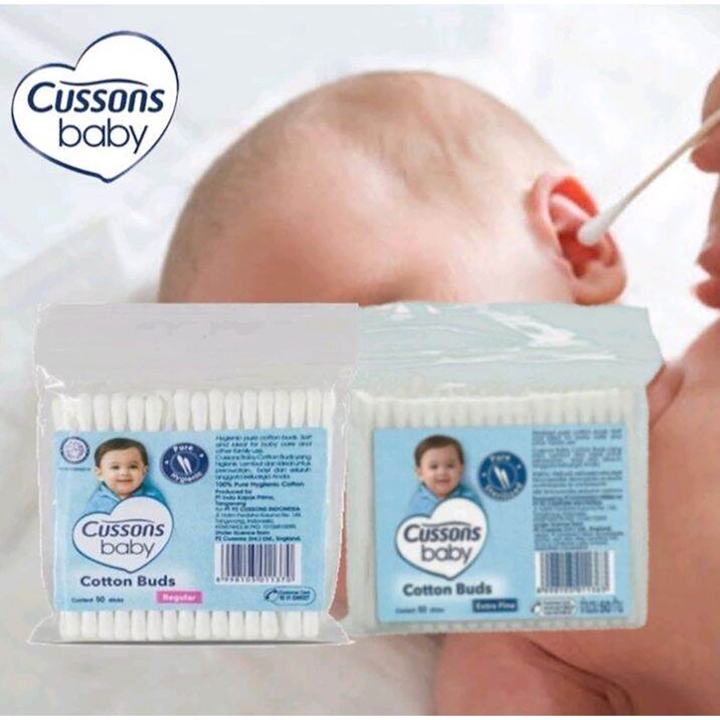 [ 2 PCS ] Cussons Baby Cotton Bud Extra Fine - Pembersih Telinga Bayi 100's