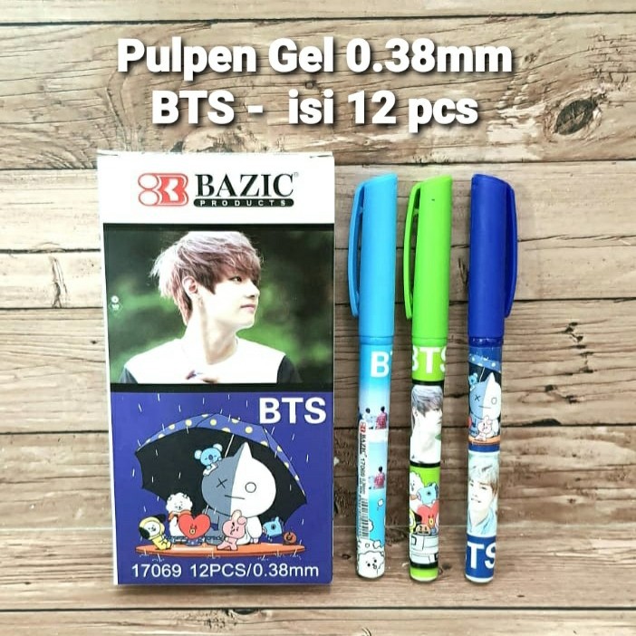 

Pulpen Gel Bazic BTS / BT21 0.38mm isi 12 pcs