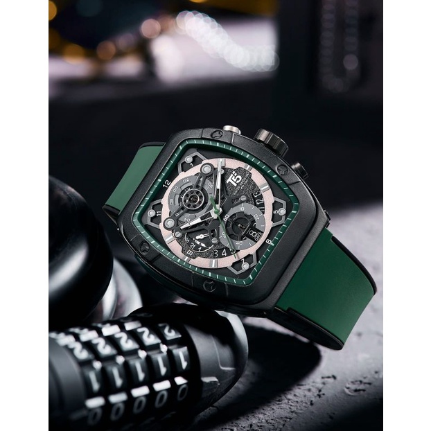 GET 1 GIFT !! Jam Tangan Pria T5 H3857 3857 Original Rubber Chrono Watch