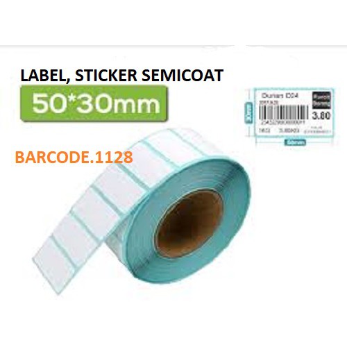 

LABEL BARCODE SEMICOAT, STICKER UK. 50mm x 30mm - 1 Line