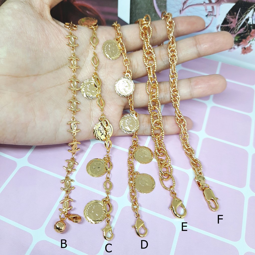 Gelang Koin Tambang Xuping Rantai Tebal Lilit Lapis Emas - BB217
