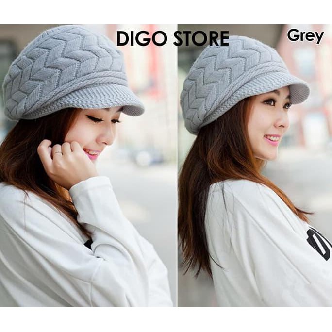TOPI RAJUT KOREA WANITA IMPOR - PUTIH TERLARIS