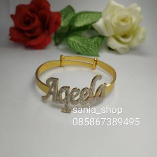  Gelang  nama berlapis emas  24 karat Shopee Indonesia