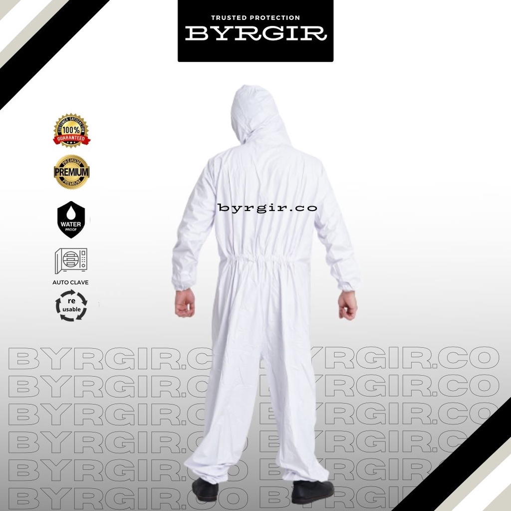 BYRGIR Reusable Coverall Hazmat Suit Baju Jubah APD Anti Virus Medis Bisa Dicuci PVC Izin Kemenkes