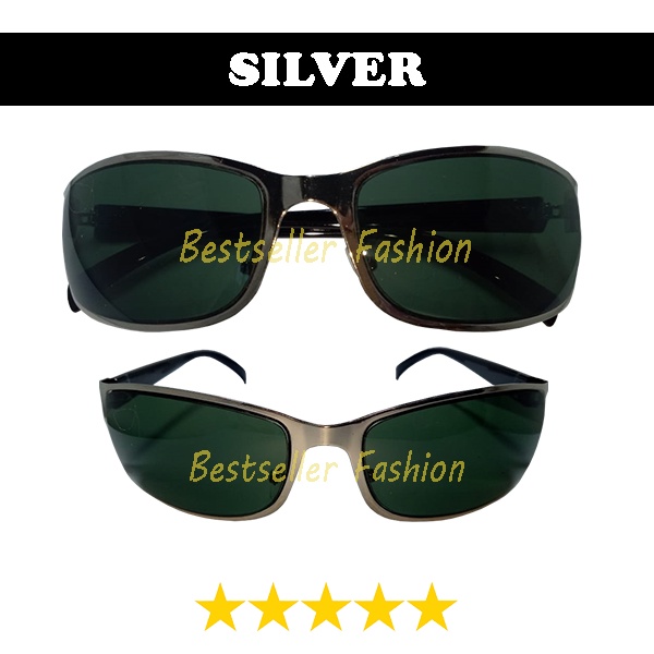 Kacamata Hitam Cowok Cewek Sport Anti UV Bersepeda Berkendara Kacamata Gaya Fashion Outdoor Frame Metal