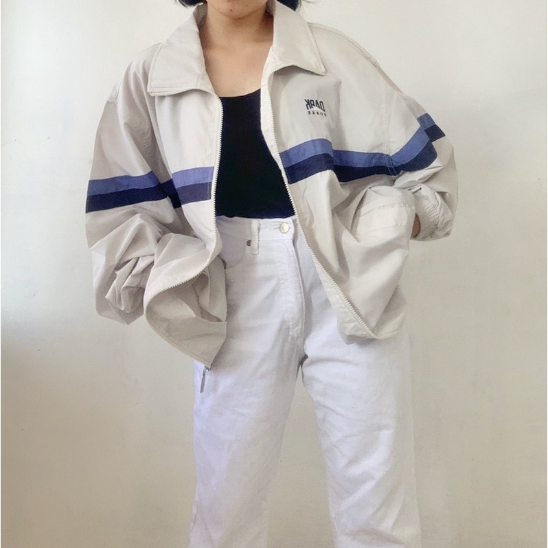 dark windbreaker jacket - thrift